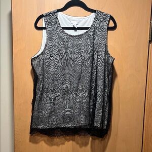 Chico's Monochrome Patterned Blouse